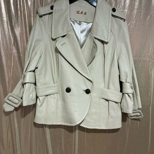 Wilsons Leather Cream Trench Coat